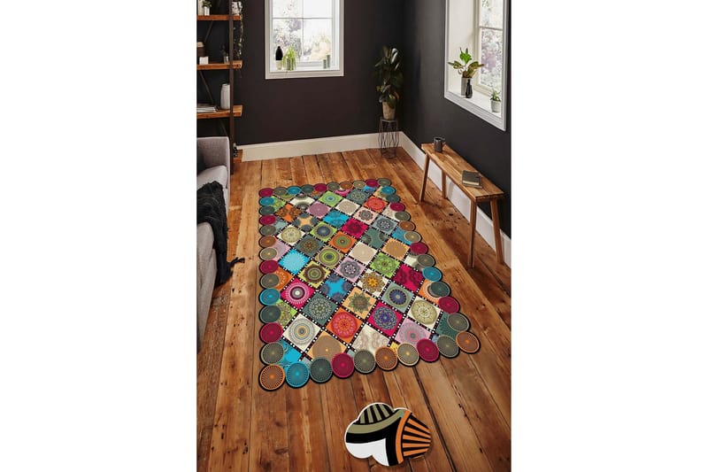 Matto Homefesto 140x220 cm - Monivärinen - Kodintekstiilit & matot - Matto - Moderni matto - Wilton-matto