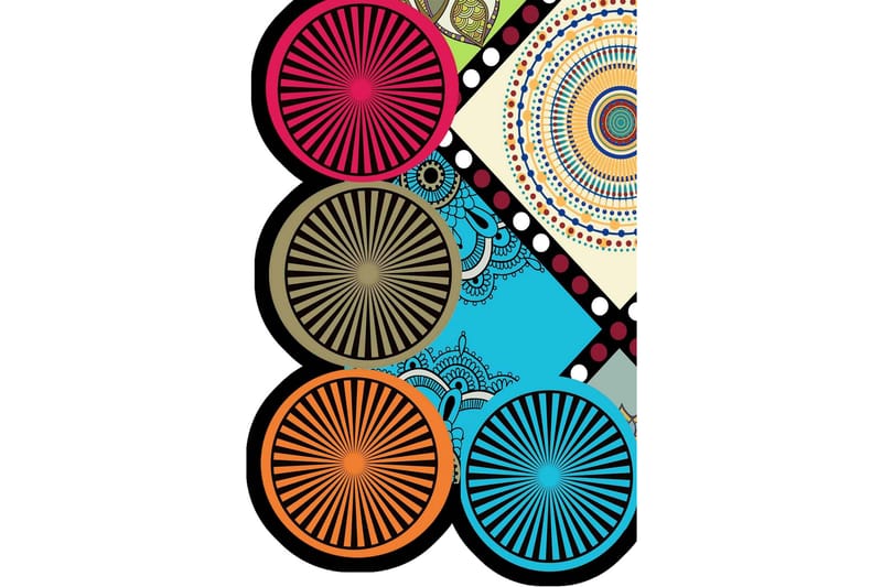 Matto Homefesto 140x220 cm - Monivärinen - Kodintekstiilit & matot - Matto - Moderni matto - Wilton-matto