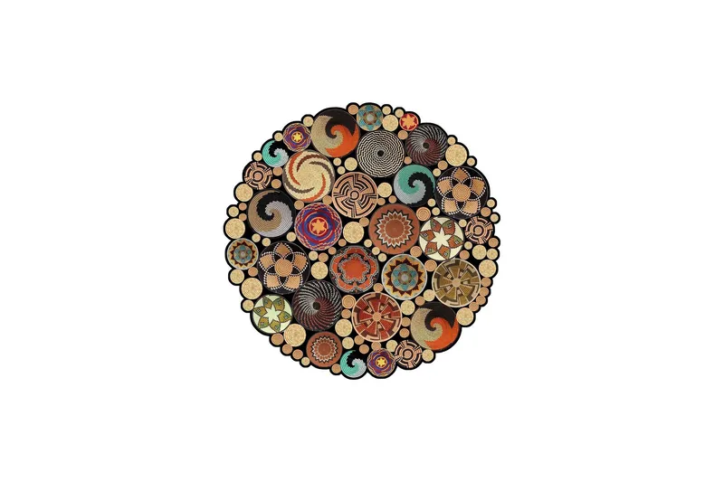 Matto Homefesto 170 cm Pyöreä, Monivärinen