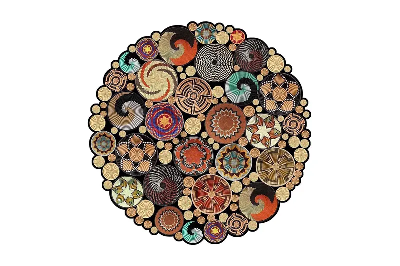 Matto Homefesto 60 cm Pyöreä, Monivärinen