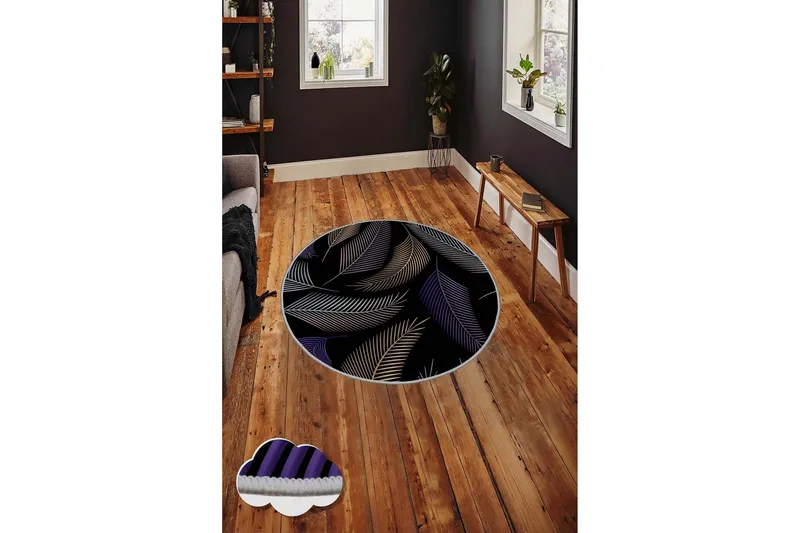 Matto Homefesto 90 cm Pyöreä - Monivärinen - Kodintekstiilit & matot - Matto - Moderni matto - Wilton-matto