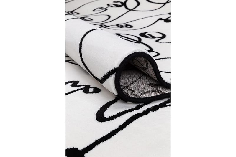 Matto Ink Face Ø240 cm Pyöreä Valkoinen - Valkoinen - Kodintekstiilit & matot - Matto - Moderni matto - Wilton-matto