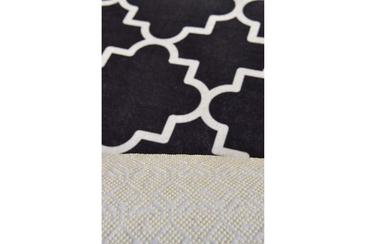 Matto Joxepa Pyöreä 140 cm - Musta / Sametti - Pyöreät matot - Wilton-matto - Kuviollinen matto & värikäs matto