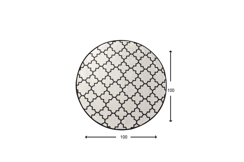 Matto Joxepa Pyöreä 100 cm - Valkoinen / Sametti - Kodintekstiilit & matot - Matto - Moderni matto - Wilton-matto