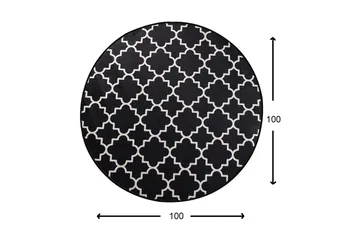 Matto Joxepa Pyöreä 100 cm - Musta / Sametti - Kodintekstiilit & matot - Matto - Moderni matto - Wilton-matto