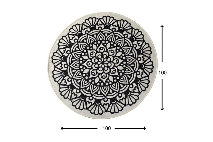 Matto Kozzy Pyöreä 100 cm - Monivärinen / Sametti - Pyöreät matot - Wilton-matto - Kuviollinen matto & värikäs matto