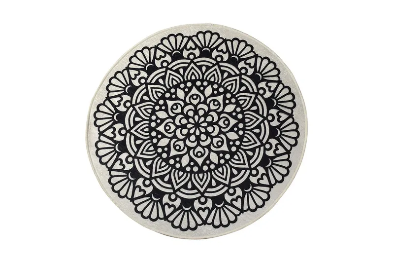 Matto Kozzy Pyöreä 100 cm, Monivärinen / Sametti