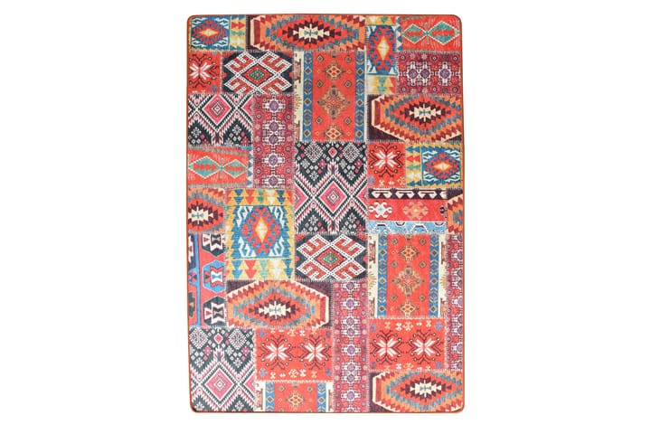 Matto Lapwurk 100x200 cm - Monivärinen / Sametti - Wilton-matto - Kuviollinen matto & värikäs matto