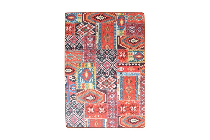 Matto Lapwurk 120x180 cm - Monivärinen / Sametti - Kuviollinen matto & värikäs matto - Wilton-matto