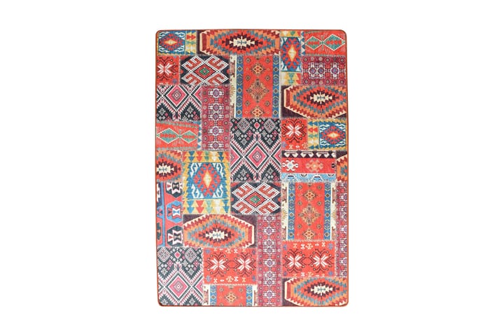 Matto Lapwurk 140x190 cm - Monivärinen / Sametti - Wilton-matto - Kuviollinen matto & värikäs matto
