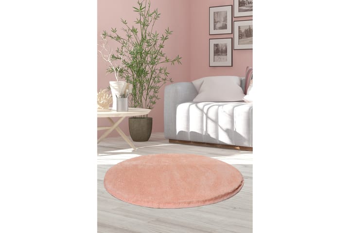 Matto Maggiolina Pyöreä 90 cm - Vaaleanpunainen/akryyli - Pyöreät matot - Wilton-matto - Kuviollinen matto & värikäs matto