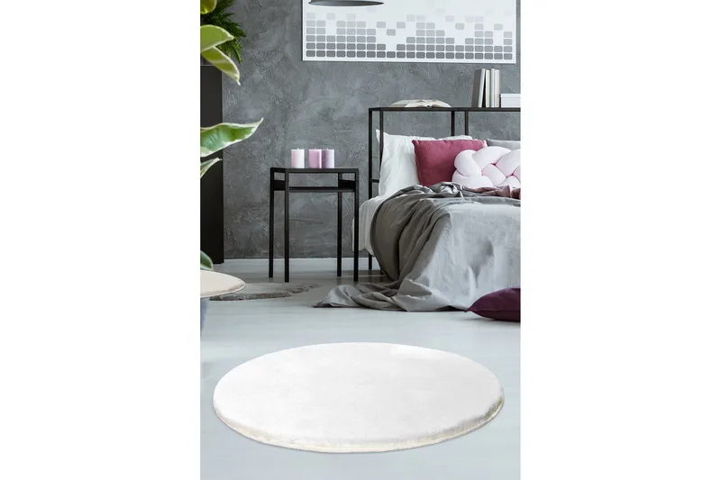 Matto Maggiolina Pyöreä 90 cm - Valkoinen/akryyli - Kodintekstiilit & matot - Matto - Moderni matto - Wilton-matto