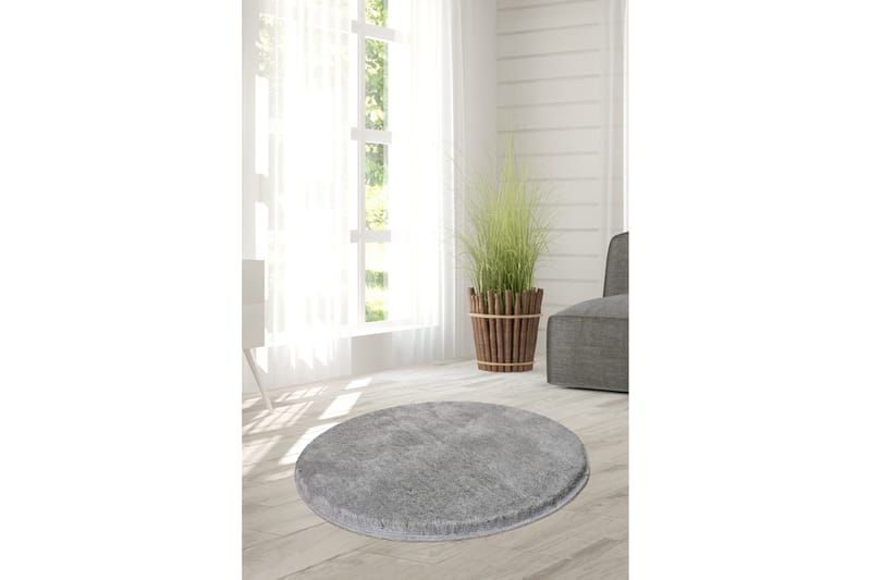 Matto Maggiolina Pyöreä 90 cm - Harmaa/Akryyli - Kodintekstiilit & matot - Matto - Moderni matto - Wilton-matto