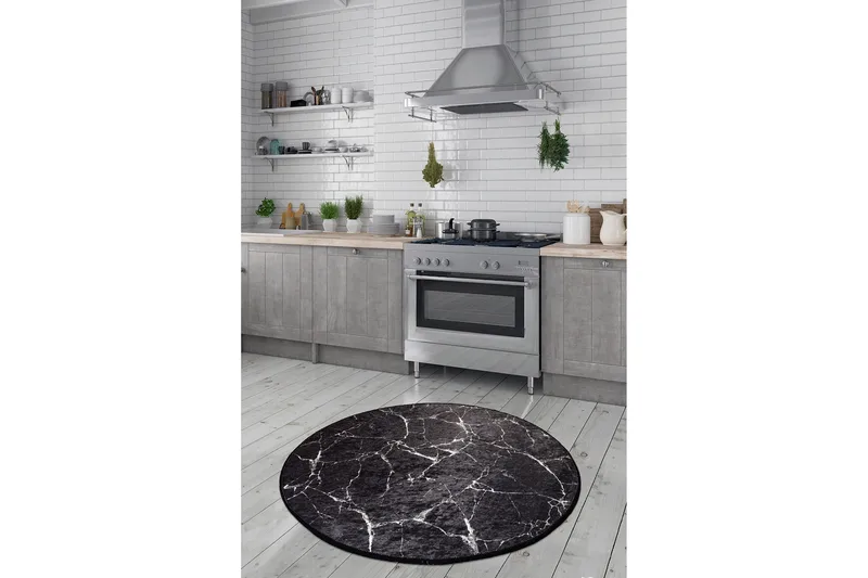 Matto Marmaru Pyöreä 100 cm - Monivärinen / Sametti - Kodintekstiilit & matot - Matto - Moderni matto - Wilton-matto