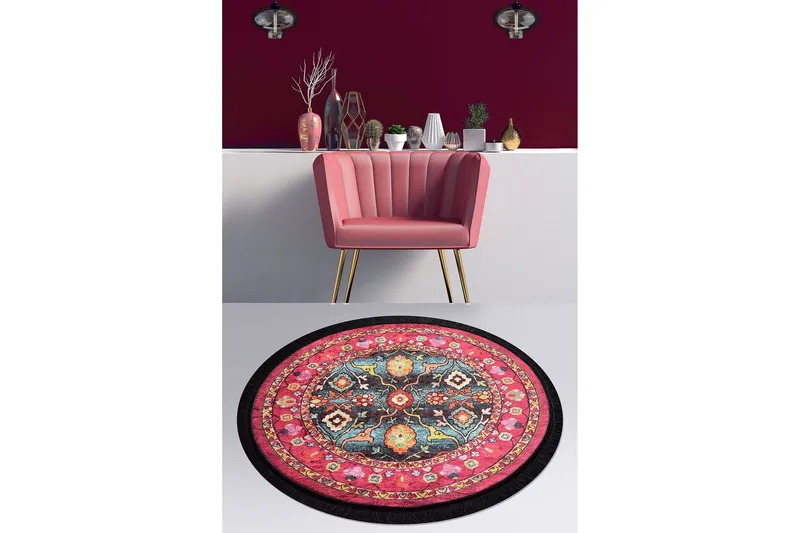 Matto Otantik Pyöreä 100 cm - Monivärinen / Sametti - Kodintekstiilit & matot - Matto - Moderni matto - Wilton-matto