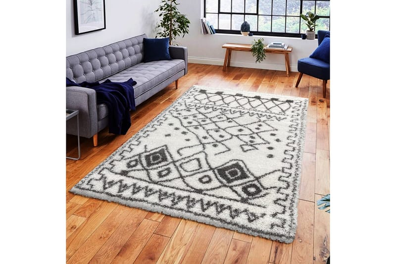 Matto Rubinas 120x180 cm - Valkoinen / Harmaa - Kodintekstiilit & matot - Matto - Moderni matto - Wilton-matto