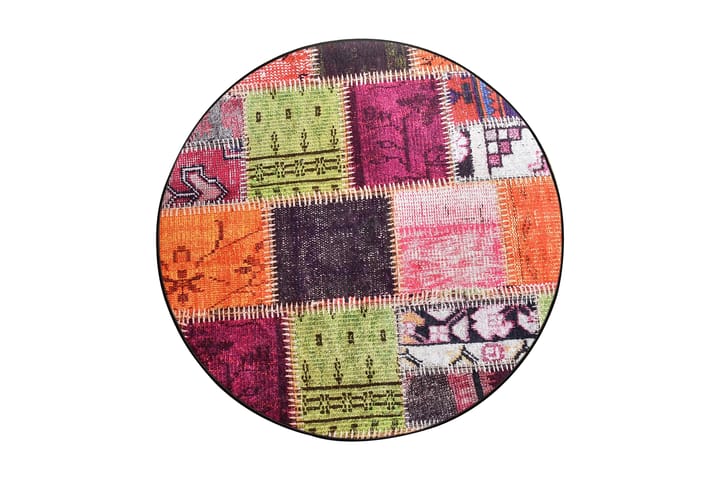 Matto Sehzade Pyöreä 140 cm - Monivärinen / Sametti - Kuviollinen matto & värikäs matto - Wilton-matto - Pyöreät matot