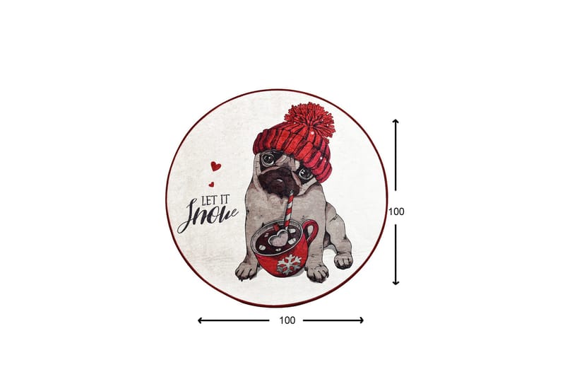 Matto Sneeuw Pyöreä 100 cm - Monivärinen / Sametti - Kodintekstiilit & matot - Matto - Moderni matto - Wilton-matto