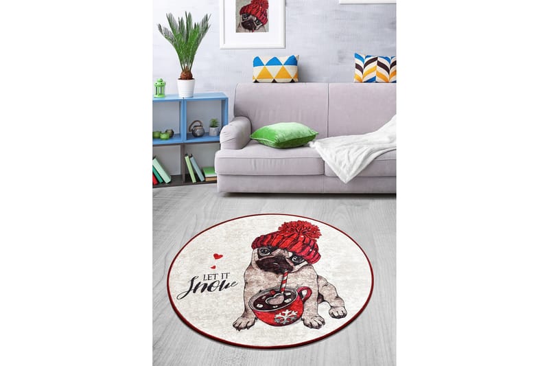 Matto Sneeuw Pyöreä 100 cm - Monivärinen / Sametti - Kodintekstiilit & matot - Matto - Moderni matto - Wilton-matto