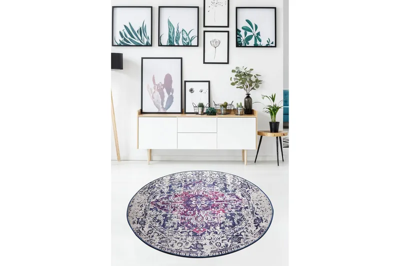 Matto Weakness Pyöreä 100 cm, Monivärinen / Sametti