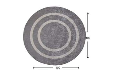 Matto Zilarra Pyöreä 100 cm - Hopea/Sametti - Kodintekstiilit & matot - Matto - Moderni matto - Wilton-matto