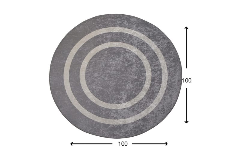 Matto Zilarra Pyöreä 100 cm - Hopea/Sametti - Kodintekstiilit & matot - Matto - Moderni matto - Wilton-matto