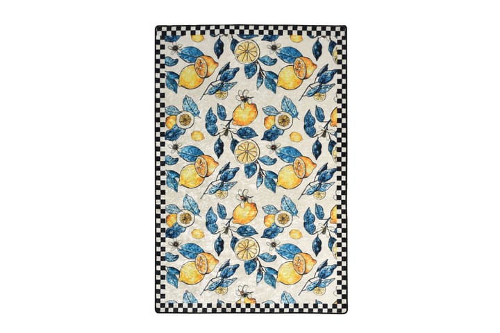 Matto Zitroun 100x200 cm - Monivärinen / Sametti - Wilton-matto - Kuviollinen matto & värikäs matto