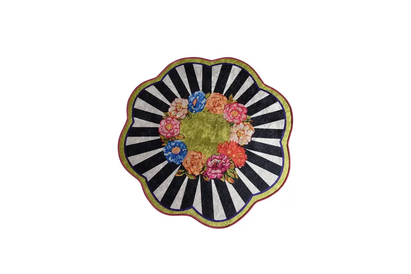 Matto Prestito Pyöreä 100 cm, Monivärinen / Sametti