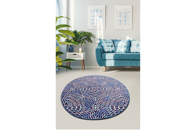 Matto Pelope Pyöreä 100 cm, Monivärinen / Sametti