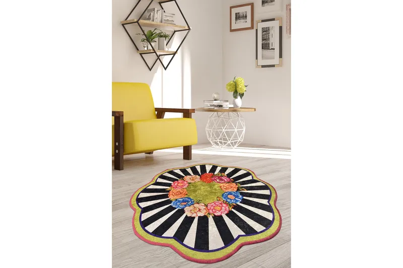 Matto Prestito Pyöreä 140 cm, Monivärinen / Sametti