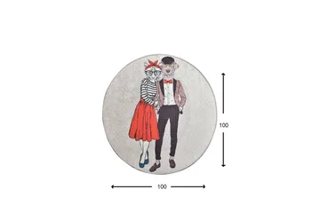 Matto Pareja Pyöreä 100 cm - Monivärinen / Sametti - Kodintekstiilit & matot - Matto - Moderni matto - Wilton-matto