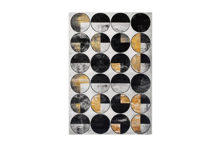 Wiltonmatto Art Circle 200x290 cm Musta/Kulta - Musta/Kulta - Wilton-matto - Kuviollinen matto & värikäs matto