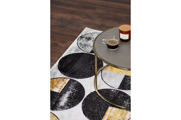 Wiltonmatto Art Circle 200x290 cm Musta/Kulta - Musta/Kulta - Wilton-matto - Kuviollinen matto & värikäs matto