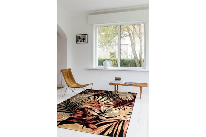 Wiltonmatto Chroma Flower 200x290 cm Musta - Musta - Pyöreät matot - Wilton-matto - Kuviollinen matto & värikäs matto