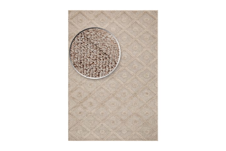 Wiltonmatto Doriane Circle 160x230 cm Pellava - Pellavanbeige - Wilton-matto - Kuviollinen matto & värikäs matto