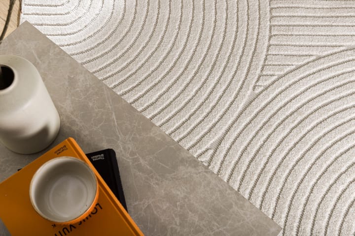 Wiltonmatto Hiroya 200x290 cm Suorakaide - Valkoinen - Kuviollinen matto & värikäs matto - Wilton-matto