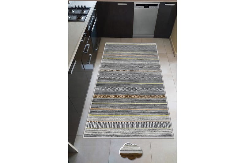 Wiltonmatto Nobusuke 60x100 cm Suorakaide - Harmaa - Kodintekstiilit & matot - Matto - Moderni matto - Wilton-matto