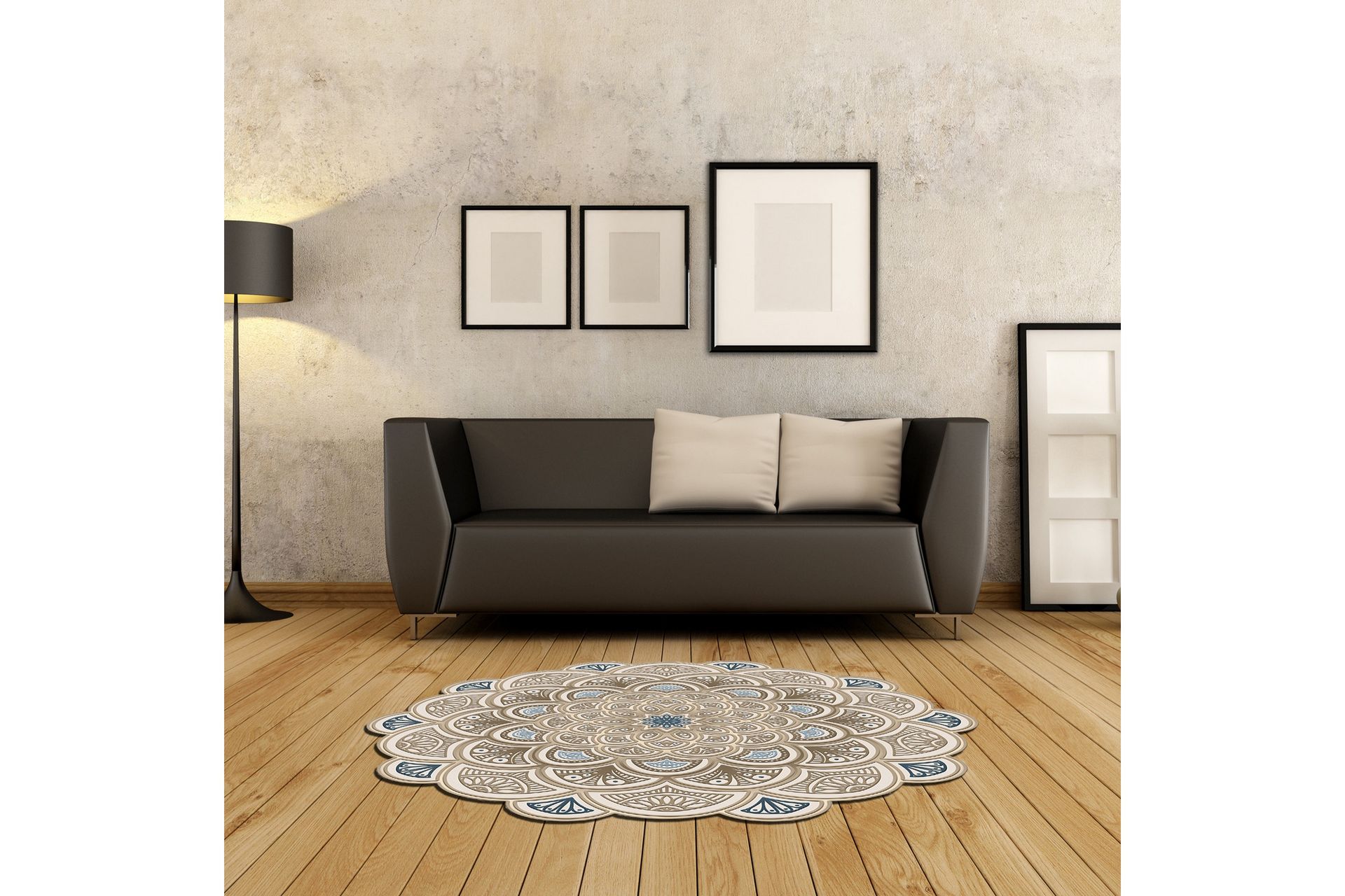 Wiltonmatto Rafi 180x180 cm Suorakaide - Kerma - Kodintekstiilit & matot - Matto - Moderni matto - Käytävämatto
