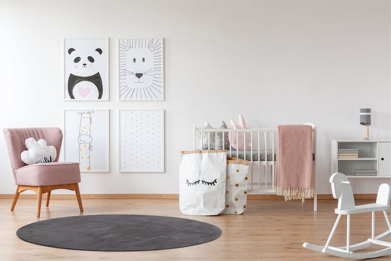 Wiltonmatto Soft Pyöreä Ø120 cm Grafiitinharmaa - Grafiitinharmaa - Kodintekstiilit & matot - Matto - Moderni matto - Wilton-matto