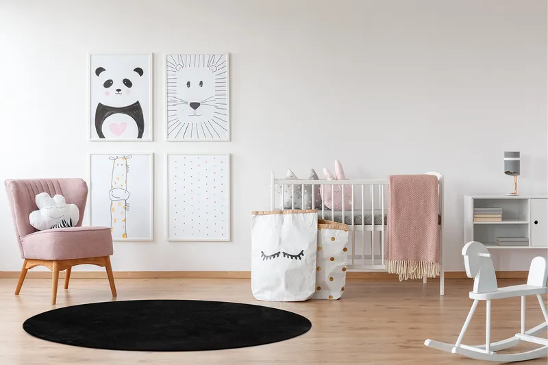 Wiltonmatto Soft Pyöreä Ø120 cm Musta - Musta - Kodintekstiilit & matot - Matto - Moderni matto - Wilton-matto