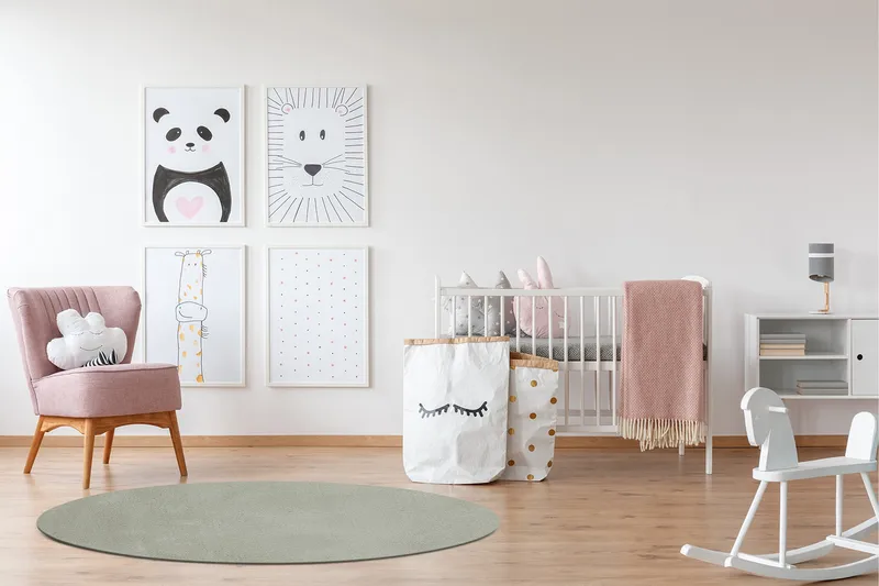 Wiltonmatto Soft Pyöreä Ø120 cm Vihreä - Vihreä - Kodintekstiilit & matot - Matto - Moderni matto - Wilton-matto