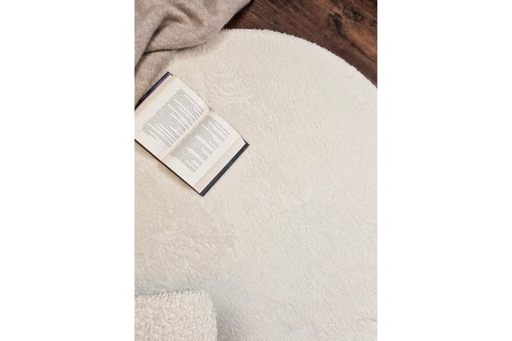 Wiltonmatto Softina Pyöreä Ø120 cm Valkoinen - Valkoinen - Wilton-matto - Kuviollinen matto & värikäs matto