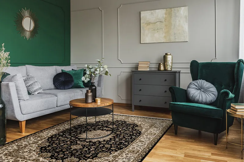 Wiltonmatto Teheran Medallion 160x230 cm Musta - Musta - Kodintekstiilit & matot - Matto - Moderni matto - Wilton-matto