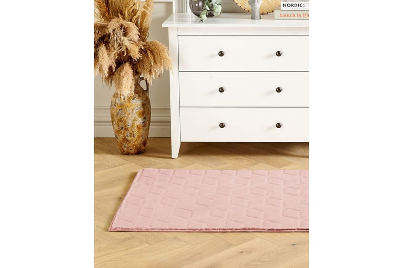 Nahkamatto Thatta 80x150 cm - Vaaleanpunainen - Kodintekstiilit & matot - Matto - Moderni matto - Nukkamatto