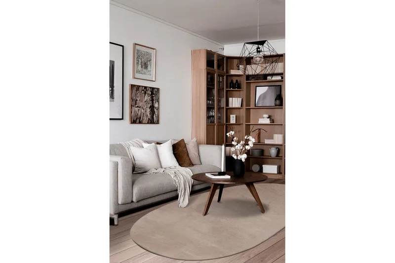 Pestävä matto Pehmeä Muoto - 200x290 cm, Greige - Kodintekstiilit & matot - Matto - Tasokudotut matot