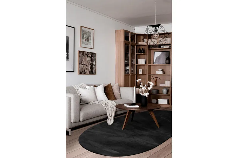 Pestävä matto Pehmeä Muoto - 240x340 cm, Musta - Kodintekstiilit & matot - Matto - Tasokudotut matot