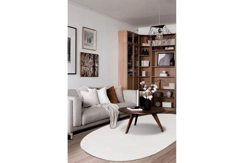 Pestävä matto Pehmeä Muoto - 200x290 cm, Valkoinen - Kodintekstiilit & matot - Matto - Tasokudotut matot