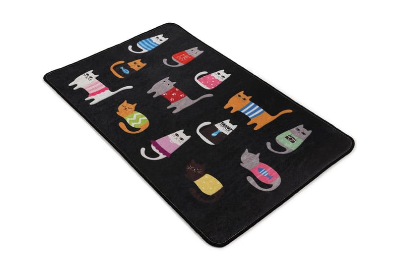 Matto Blackcats 60x90 cm - Monivärinen / Sametti - Kodintekstiilit & matot - Matto - Pienet matot