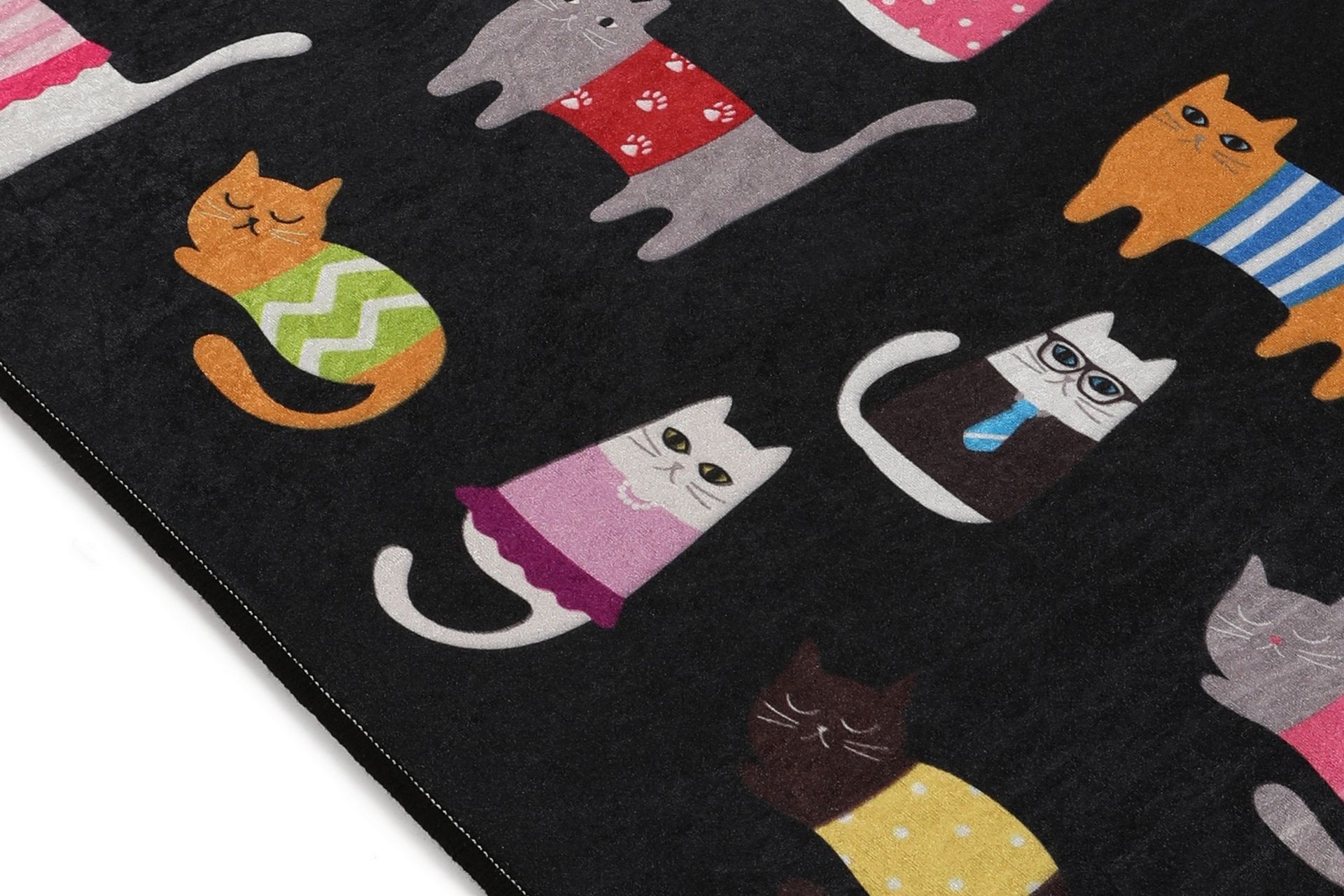 Matto Blackcats 60x90 cm - Monivärinen / Sametti - Kodintekstiilit & matot - Matto - Pienet matot