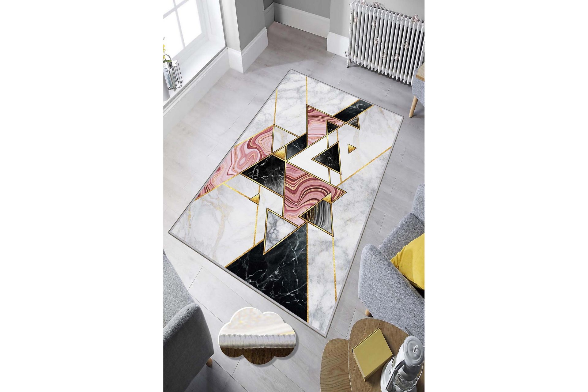 Matto Homefesto 80x150 cm - Monivärinen - Kodintekstiilit & matot - Matto - Moderni matto - Wilton-matto